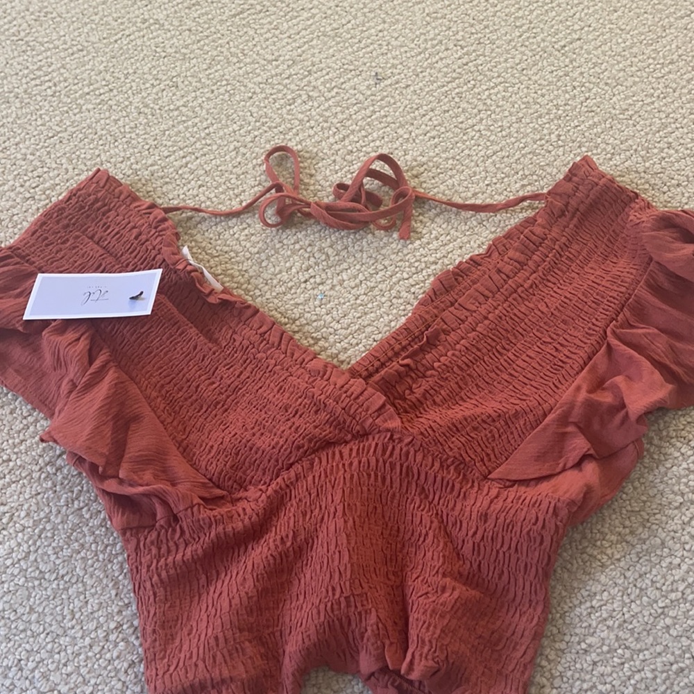 Orange Ruffle Top - Picture 2 of 3